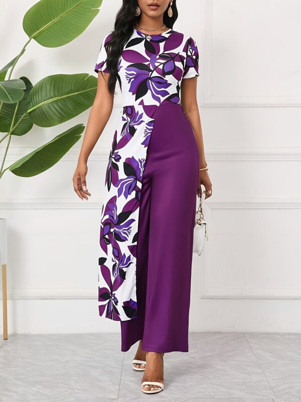 Elegant Floral Print Jumpsuit with Zipper Detail - Sleeveless, Short, Blue & White, Perfect for Spring/Summer Parties, Festivals, and Casual Attire, Casual Attire|Floral Print Jumpsuit|Zipper Detail - Image 17