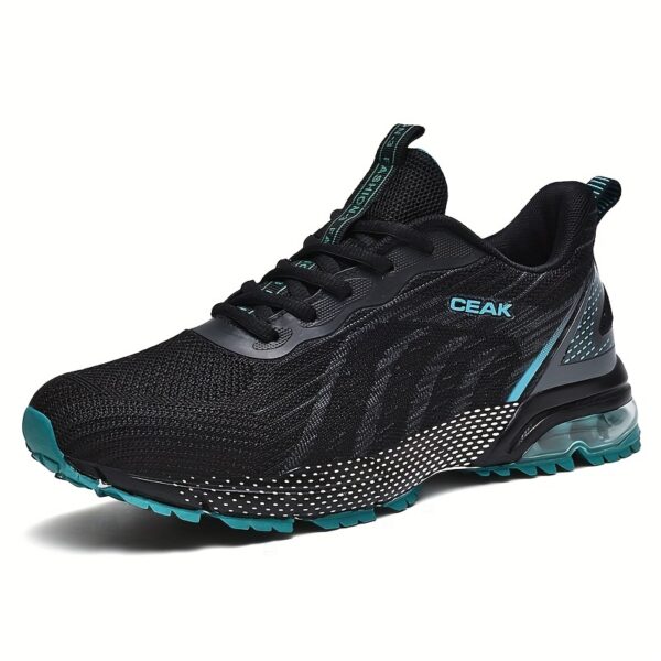 Shock Absorption Breathable Running Shoes, Non Slip Lace Up Sneakers For Men's Outdoor Training Workout