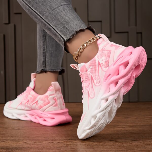 Women'S Breathable Lightweight Running Shoes - Fashion Gradient Design, Soft EVA Sole, Lace-Up Casual Sports Shoes, Mesh Upper, Suitable for All Seasons, Lightweight Running Shoes | Fashion Sports Shoes | Comfortable Fit - Image 2