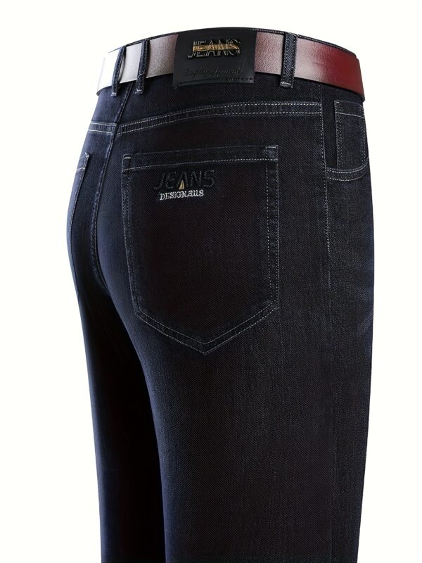 2025 New Men's Casual Jeans with Silicone-Printed "Jeans Legends" Back Pocket Lettering - Mid-Rise Regular Fit, All-Season Comfort, 3 Color Options for Casual Attire, Seasonal Versatility, Comfortable Fit