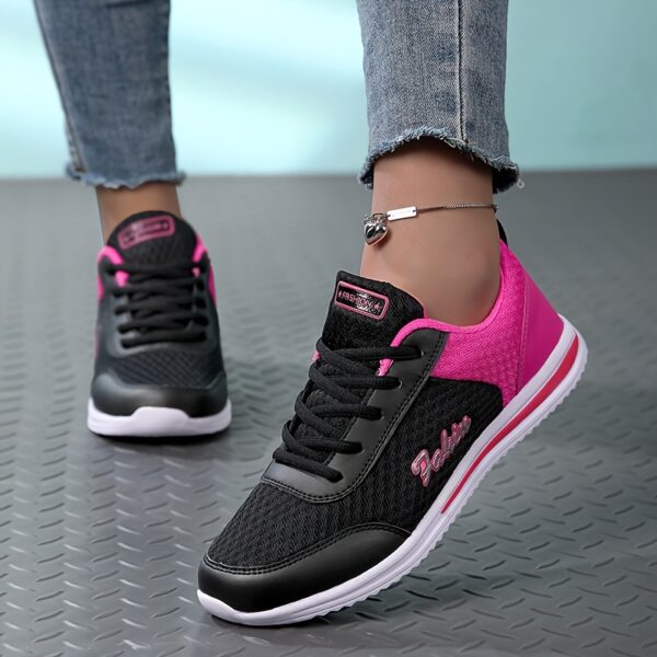 Women's Lightweight Breathable Casual Sneakers - All-Season Lace-Up Hiking & Walking Shoes with EVA Cushioned Sole, Round Toe Design & Purple Accents for Outdoor, Daily Wear (Grey/Purple), Hiking Shoes, Outdoor Walking Shoes, Stylish Hiking Shoes, Fabric Upper Shoes - Image 7