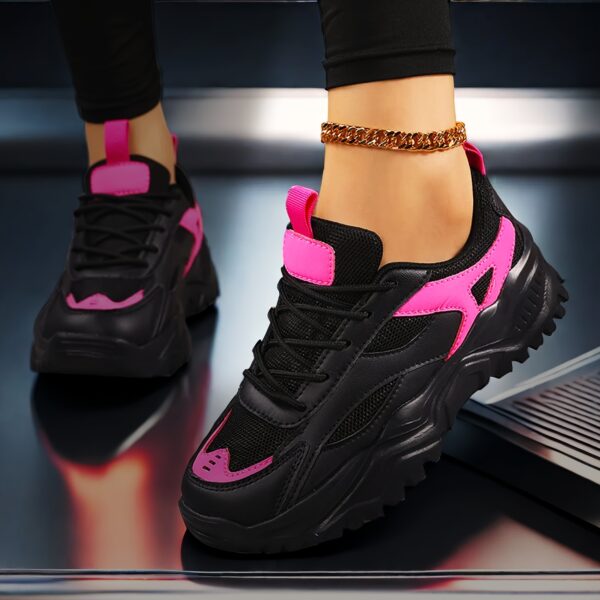 Women'S Lightweight & Breathable Sneakers - Versatile Lace-Up Low Top Design with Mesh & Microfiber Upper, EVA Sole, All-Season Comfort for Running & Casual Wear, Stylish Neutral Appearance, Allseason Sneakers|Neutral Style Sneakers|Eva Sole Sneakers - Image 8