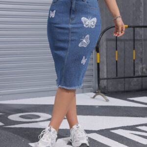 Butterfly Print Fringed Women's Wrap Skirt