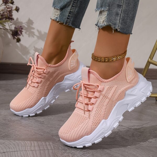 Plus Size Women's Lightweight Breathable Fabric Casual Sneakers - Stability Support Soft PU Sole, Vibrant Red All-Season Walking Shoes for Outdoor Travel & Daily Wear - Image 9