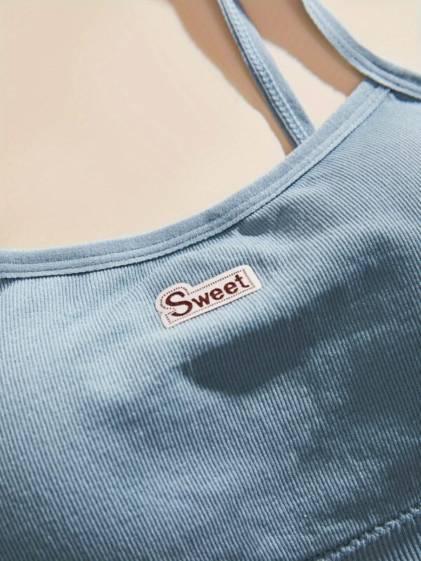 5pcs Sweet Pattern Simple Solid Bra, Comfy & Breathable Bra, Women's Lingerie & Underwear - Image 3