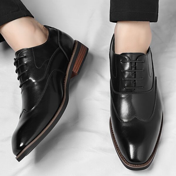 Men's Shoes Summer Formal Casual Commuter Oversized Genuine Leather Oxford Shoes British Business Casual Men's Handmade True Genuine Leather Waxed Brown Groom Wedding Shoes, One Pair per Pack Suitable for 4 Seasons and 365 Days of Use in 10 Festivals - Image 7