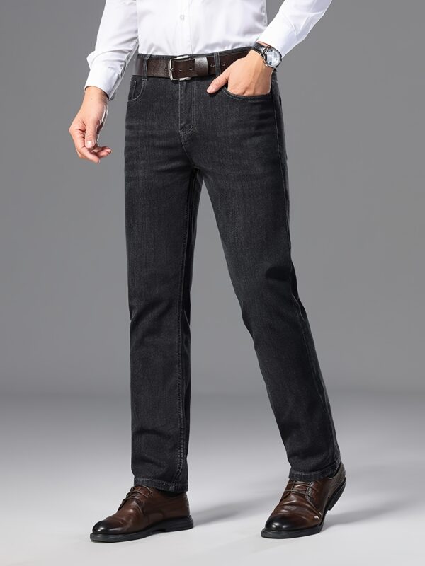 2025 New Men's Casual Jeans with Silicone-Printed "Jeans Legends" Back Pocket Lettering - Mid-Rise Regular Fit, All-Season Comfort, 3 Color Options for Casual Attire, Seasonal Versatility, Comfortable Fit - Image 5