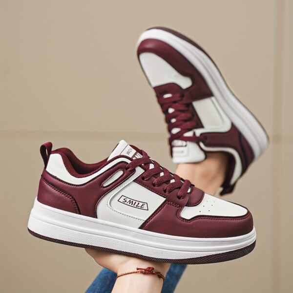 Vintage Style Casual Sports Sneakers for Men and Women - Comfortable Lightweight Road Running Shoes with Stability Pronation, Graphic Pattern All-Season Lace-Up Trainers, PU Upper & EVA Sole - Image 8
