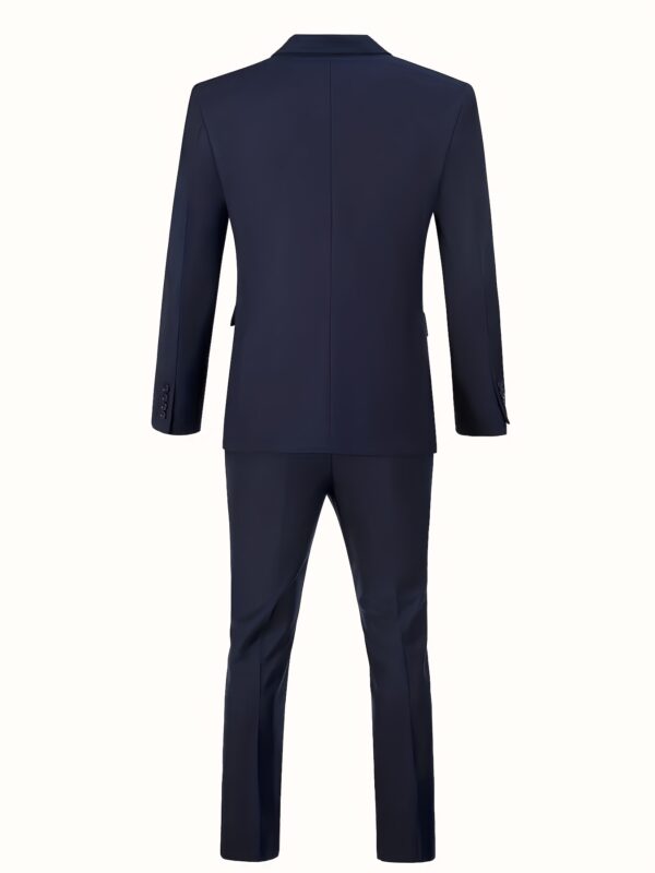 Men'S Slim Fit Three-Piece Black Suit with White Shirt and Patterned Tie - Perfect for Formal Events, Weddings, and Parties, Wedding Attire|Slim Fit Suit|Detailed Construction - Image 5