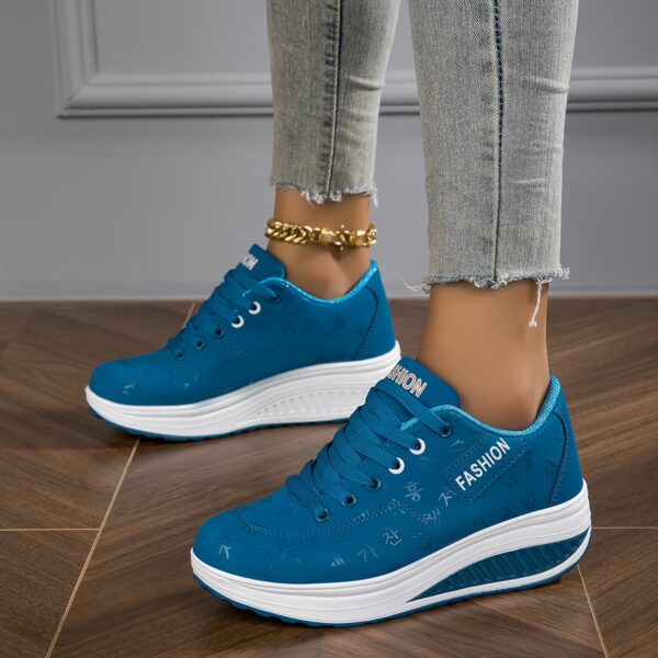 Women's Platform Sneakers, Casual Lace Up Outdoor Shoes, Comfortable Low Top Sport Shoes Autumn Shoe - Image 10