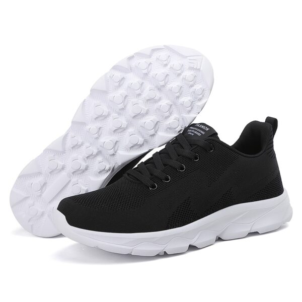 Men'S Sports Casual Minimalist Low Top Lace-Up Running Shoes, Breathable Soft Sole, Solid Color, Round Toe, EVA Sole, Fabric Upper and Inner, for Daily Casual Outdoor Wear - Image 4