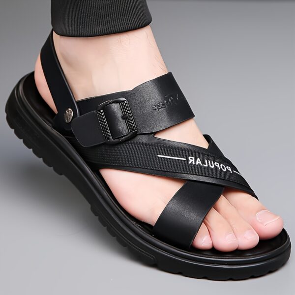 Men's Big & Tall Outdoor Sandals - Slip-Resistant Soft Sole, Breathable Adjustable Straps for Beach, Driving & Casual Summer Wear - Lightweight Comfortable Low-Top Design, Beach Footwear, Sleek Shoe Design, Secure Strap Footwear