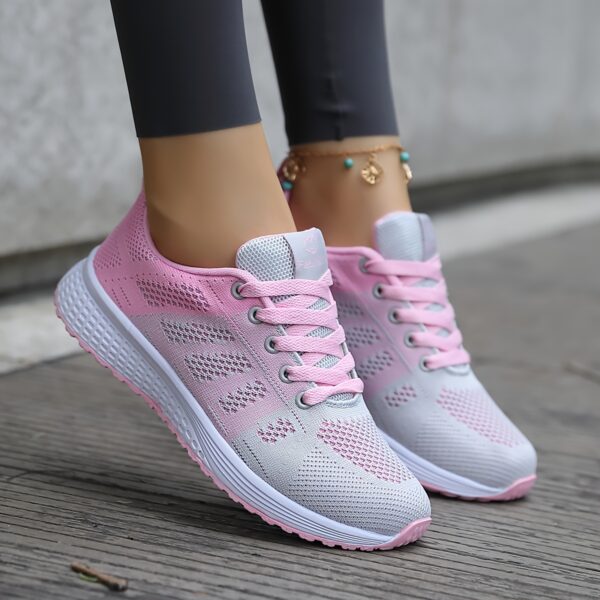 All-Season Women'S Breathable Mesh Sneakers - Lightweight Lace-Up Running Shoes, Comfortable Casual Walking Shoes with EVA MD Sole, Fabric Upper & Insole for Work, Travel, and Sports, Casual Wear Sneakers | Stylish Laceup Shoes | Breathable Mesh Upper - Image 6