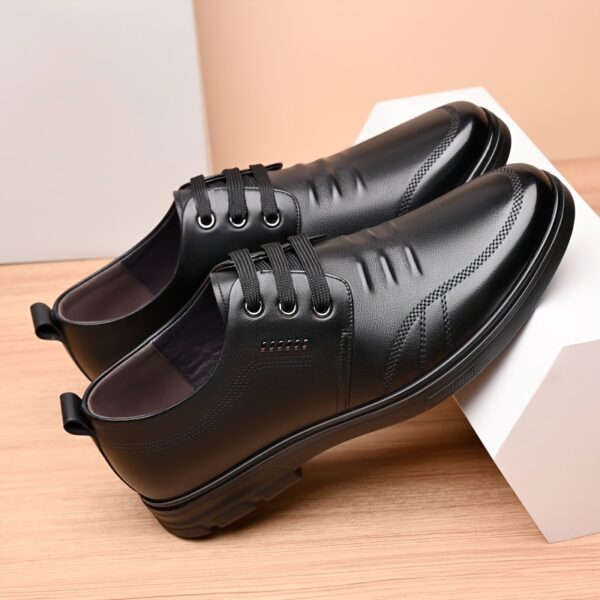 Men's Plus Size Classic Design Business Casual Loafers, Formal Shoes for Weddings and Parties, Solid Color Upper with Lace-Up Design, Wearable in All 4 Seasons, Thick Sole Durable Anti-Slip, Available in 9 Sizes, Suitable for Work, Travel, Vacation, and Formal Occasions - Image 6