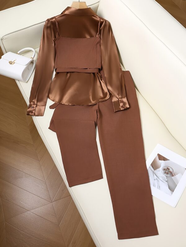 2025 Spring Summer Autumn Women'S Three-Piece Set, Including a Blouse And Pants, Perfect for Office Wear. - Image 7