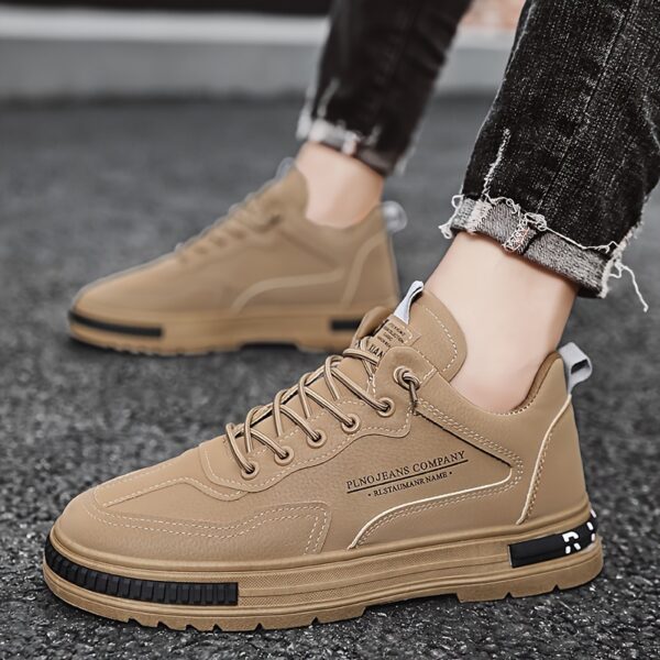 Men's Breathable Low-Top Sneakers - Versatile Lace-Up Shoes for Skateboarding, Work & Casual Wear, All-Season Comfort - Image 10