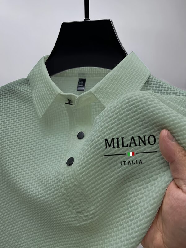 Elson OBM MILIANO Milan Premium Solid Color Business Lapel Breathable Ice Sliky Fiber Fabric Short Sleeve Shirt for Men