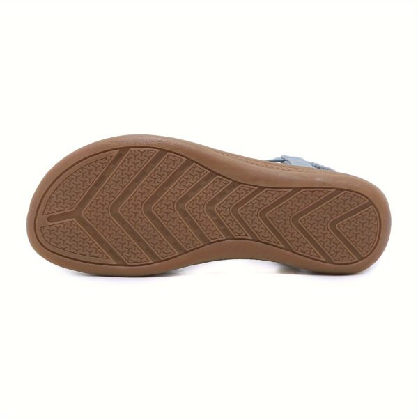 Women's Summer Wedge Heel Comfort Sandals - Metal Buckle, Perforated, Elastic Ankle Strap, Breathable, Daily Commute & Walking - Image 7