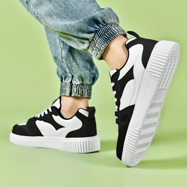 Men's Trendy Solid/Colour Block Skate Shoes, Comfy Non Slip Casual Lace Up Sneakers For Men's Outdoor Activities - Image 6