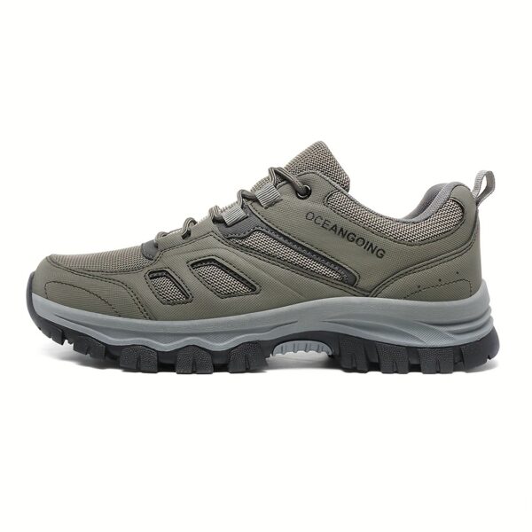 Men'S Breathable Low-Top Hiking Sneakers - Lightweight PU & Mesh Upper, Durable TPR Sole, Lace-Up Closure, All-Season Outdoor & Casual Shoes in Sizes 39-48 (Black), Hiking Boots, Trail Running Shoes, Sporty Hightops, Cushioned Support - Image 2
