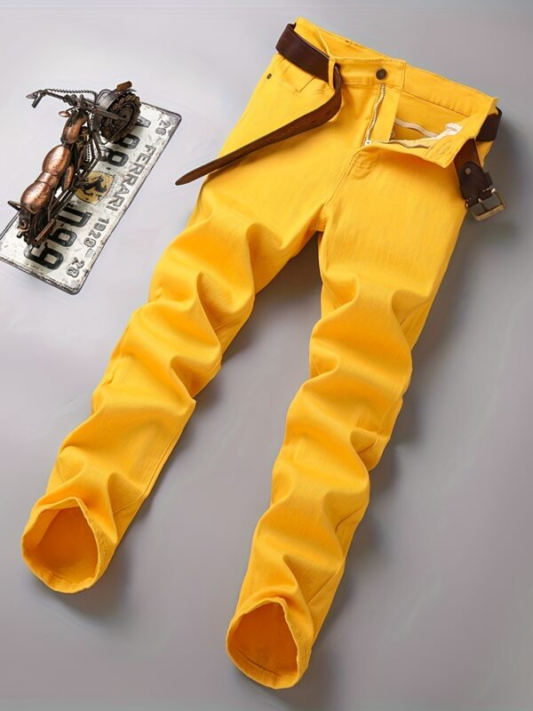 Men's Casual Skinny Fit Jeans, Men's Versatile Comfy Denim Pants For All Seasons - Image 3