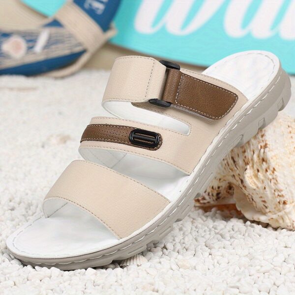 Comfortable Slip-On Sandals for Men - Breathable Quick-Dry Microfiber, Non-Slip Lightweight Beach Shoes with Soft Sole for Home & Outdoor Use, Casual Slipon Design, Comfortable Footwear - Image 3