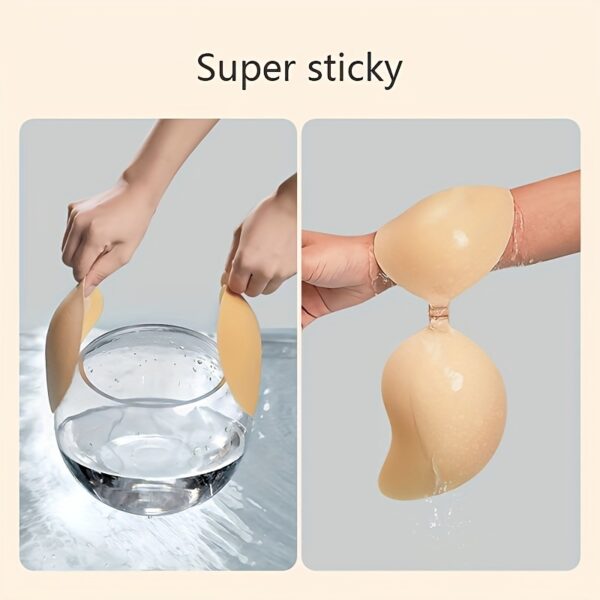 2 Pairs Invisible Silicone Adhesive Bra for Women - Strapless Push-Up with Nipple Covers, Reusable & Breathable for Weddings, Parties, Summer Dresses, Backless Sticky Bra with Customizable Lift & Shape, Comfortable for Workouts or Events, Backless Dress Bra | Discreet Undergarment | Nipple Covers Included - Image 7