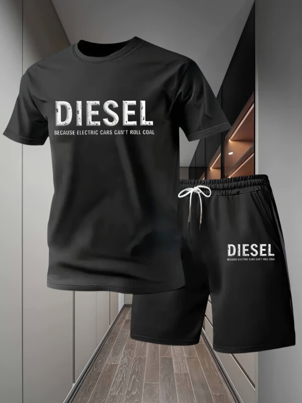 Men'S New Daily Comfortable Two-Piece Set, Including Short-Sleeved Shirt And Shorts, Perfect Choice - Image 2