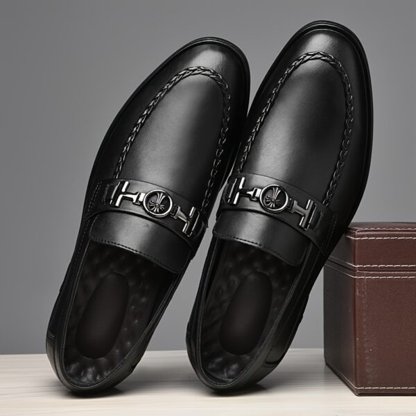 Men's Handmade Formal Wedding Shoes, Durable Thick-Soled Slip-On Casual Business Party Office Daily Wear - Image 7