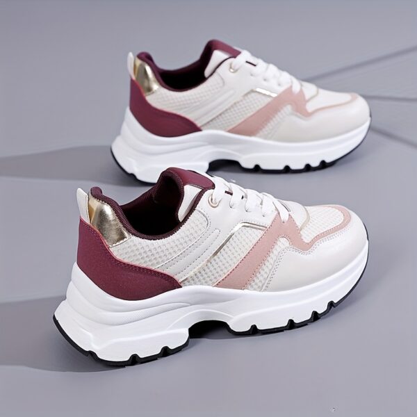 Women'S Spring Outdoor Running Shoes, All-Season Breathable Sneakers, Fashionable Thick Sole Comfort Sports Shoes with Motion-Control Support, Fabric Upper & Inner, TPU Sole, Man-Made Materials - Image 10