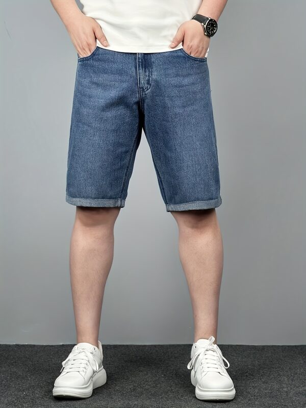 Men'S Summer Straight-Leg Denim Shorts - Slim Fit, Light Wash, Casual Style, Comfortable & Stylish for Casual Attire, Jeans Shorts