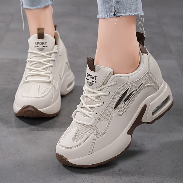 Women'S 2025 Invisible Height Increase 8cm Sneakers - Breathable Mesh & Synthetic Synthetic Faux Leather Upper, Thick Cushioned Sole, All-Season Lightweight Walking Shoes for Women, Casual Travel Sneakers (Valentine'S Day Gift), Ladies Sneakers, Stylish Athletic Footwear, Durable Comfort Footwear - Image 6
