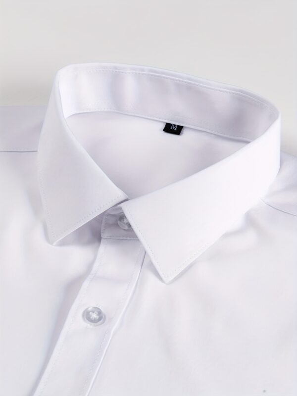 Two-Piece Set of Men'S Solid Color Elastic Shirts Ice Sliky Fiber Fabric Cool Shirts Breathable And Comfortable Business Casual Two-In-One Collar European And American Tops Men'S Clothing Multi-Color Optional Convenient Washing - Image 10