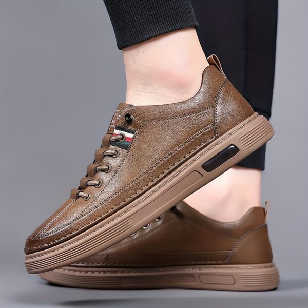 Men's Retro Brown Sneakers - Soft, Non-Slip Thick Sole, Lace-Up Casual Running Shoes for All Seasons, Hiking & Casual Attire - Image 11