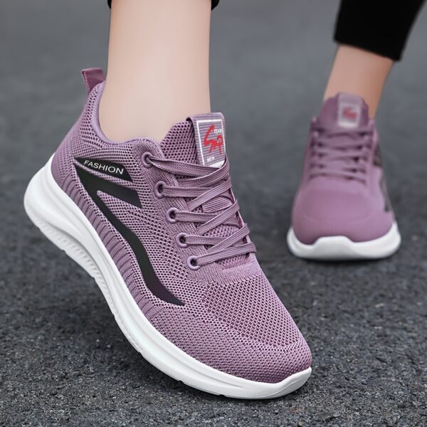 Women'S Casual Sports Shoes, Featuring a Knitted Mesh Upper And Flat Low-Top Design, Perfect for Outdoor Activities. - Image 4