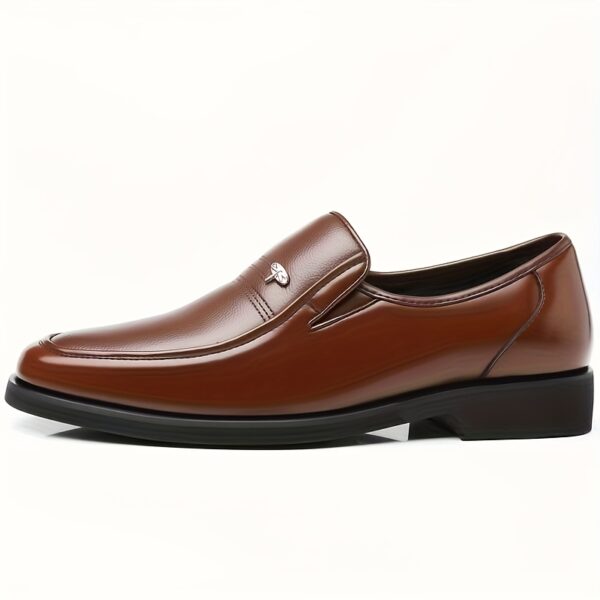 Genuine Leather Men's Breathable Business Formal Casual Shoes, Slip-Resistant Durable Large Size Slip-On Pointed Toe British Groom Wedding Shoes - Image 7