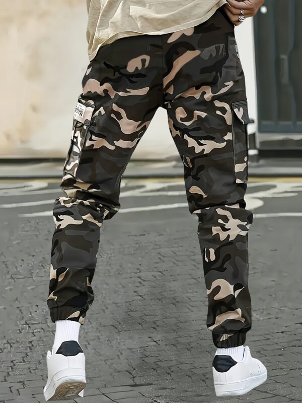 Men'S Camouflage Cargo Pants - Military Green/White/Khaki/Charcoal Grey, Multi-Pocket Ankle Cuff Design, Non-Stretch Fabric for Hiking, Hunting & Casual Wear - Machine Washable, Mid-Rise Drawstring Waist, Hiking Pants, Hunting Attire, Functional Pocket Design - Image 7