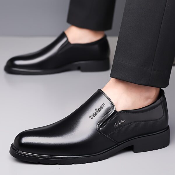 1pc Men'S Brown Slip-On Loafers - Stylish Low Top Dress Shoes with Metallic Logo, Rubber Sole, Insole & Lace-Up Detail, Perfect for Business & Casual Attire, Casual Footwear | Stylish Loafers | Durable Footwear - Image 11