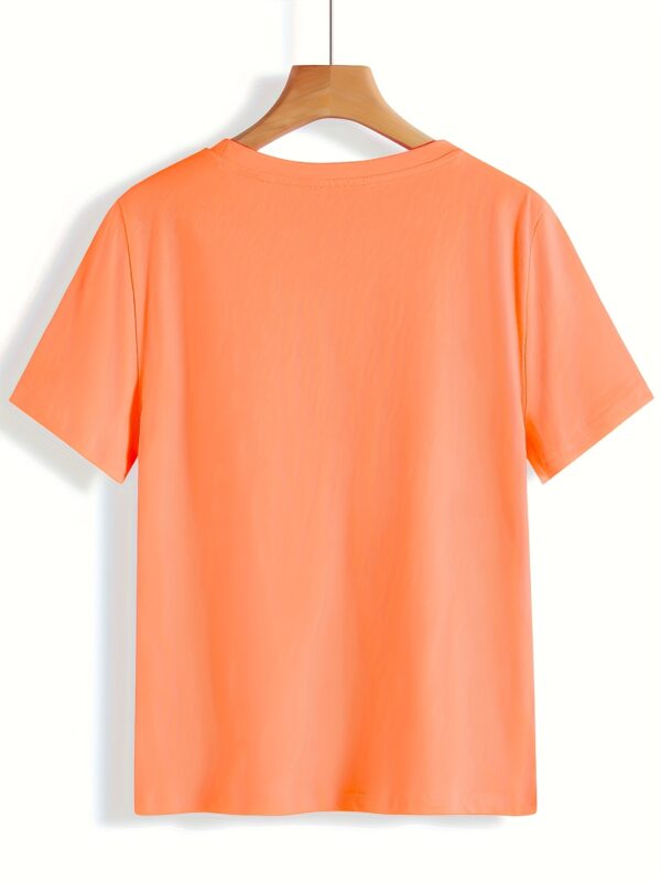 Women's Casual Short Sleeve T-Shirt - Floral & Leopard Print Round Neck Top, Breathable Spring Summer Blouse with Relaxed Fit, Hand Washable for Casual Attire, Short Sleeve Blouse, Comfortable Tee, Neutral Tone Top, Durable Casualwear - Image 4