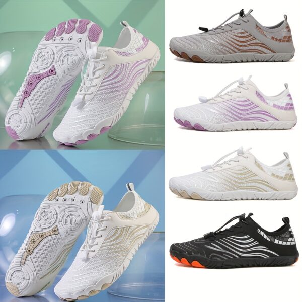 Women'S Lightweight, Breathable Striped Fabric Sneakers - Quick-Dry, All-Season Indoor/Outdoor Sports Shoes with Rubber Base and Fabric Insole for Running, Hiking, and Cycling, Casual Athletic Shoes | Stylish Athletic Shoes | Durable Athletic Shoes