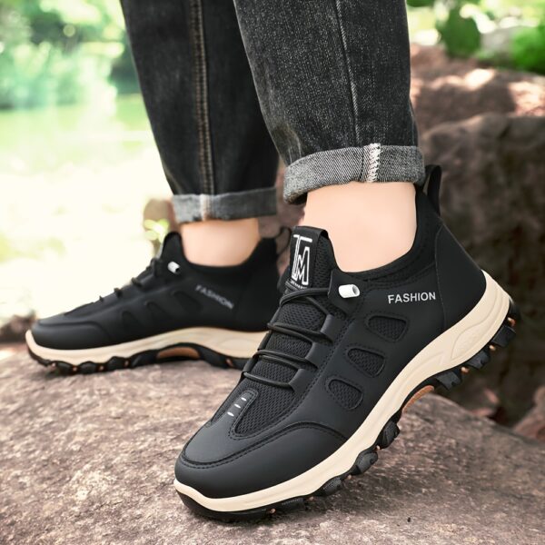 Men's New Season Running Footwear - Casual Athletic Sneakers, Brown with White Accents, Comfortable Soft Sole - Image 7