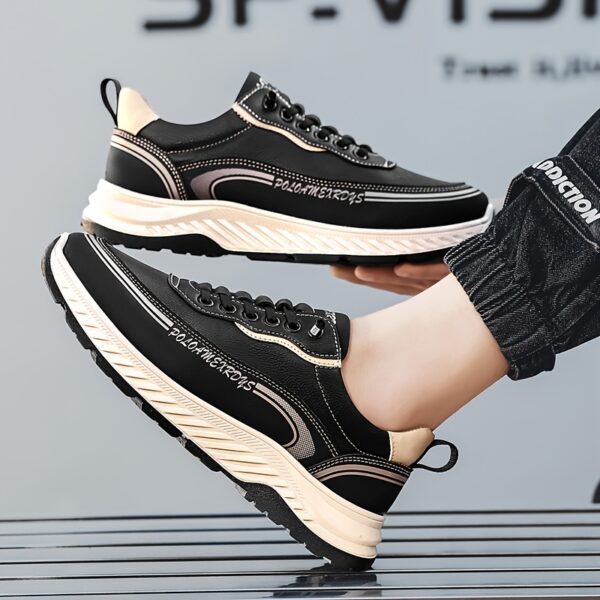 Men's Casual Sports Footwear - Breathable, Non-Slip Sole, All-Season Running Gear with Geometric Pattern, Autumn Winter - Image 7