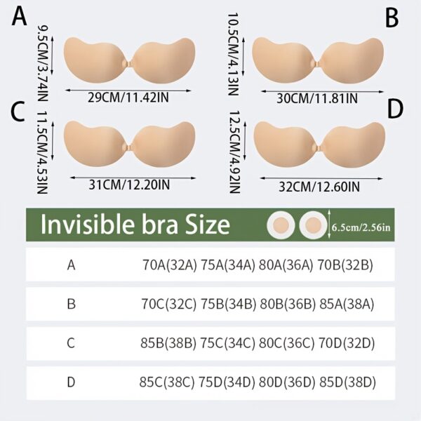 2 Pairs Invisible Silicone Adhesive Bra for Women - Strapless Push-Up with Nipple Covers, Reusable & Breathable for Weddings, Parties, Summer Dresses, Backless Sticky Bra with Customizable Lift & Shape, Comfortable for Workouts or Events, Backless Dress Bra | Discreet Undergarment | Nipple Covers Included - Image 9