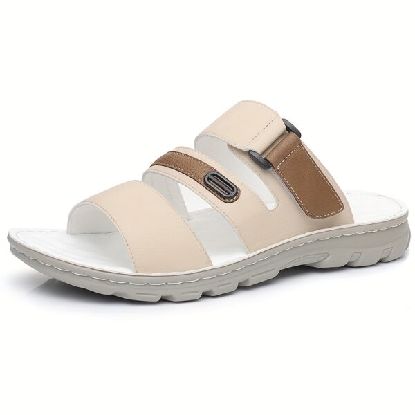 2025 New Men'S Double Buckle Sandals - Color Block Non-Slip Outdoor Casual Shoes, Men'S Hard Sole Beach Shoes, Breathable and Durable Bathroom Slippers, Calm Style Sport Sandals - Image 2