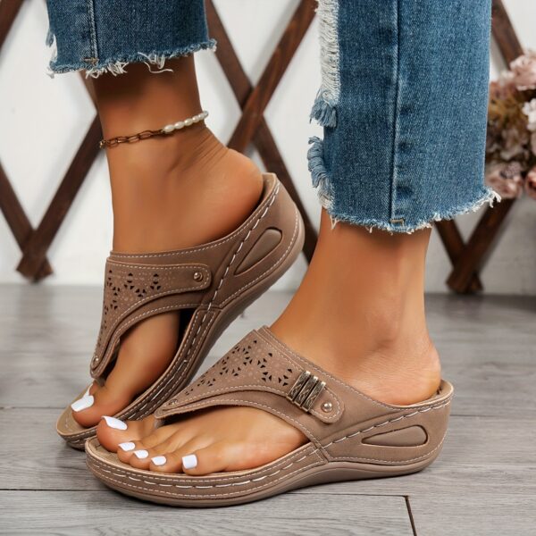 New Women's Fashion Casual Thick Sole Wedge Slipper Slippers - Image 8