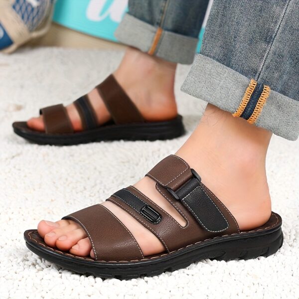 Comfortable Slip-On Sandals for Men - Breathable Quick-Dry Microfiber, Non-Slip Lightweight Beach Shoes with Soft Sole for Home & Outdoor Use, Casual Slipon Design, Comfortable Footwear - Image 12