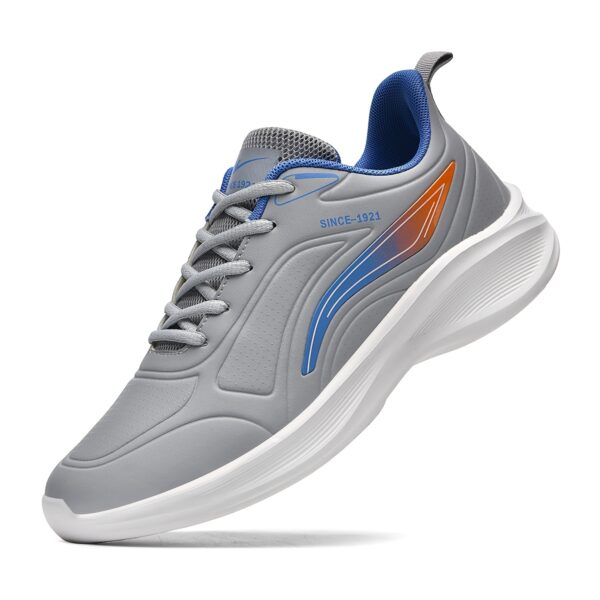 [1pair Water-Resistant Men'S Sneakers] Men'S Fashion Sneakers, Water-Resistant Synthetic Low-Top Running Shoes, Lace-Up Casual Sports Footwear, with Fabric Insole and MD Sole, for Daily Wear - Image 7