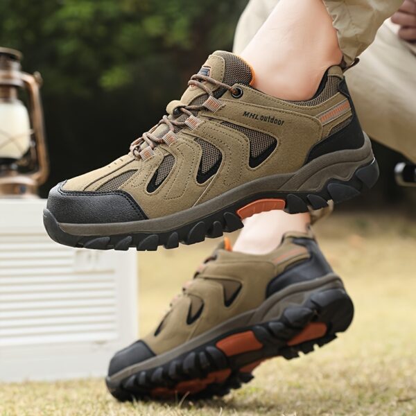 Men's Outdoor Hiking & Running Shoes - Breathable Low-Top Trekking Shoes with Non-Slip PVC Sole, All-Season Lightweight Design for Trail Running, Camping & Urban Adventures - Black, Hiking Gear, Adventure Footwear, Sporty Style, Durable Construction, Versatile Footwear, Fitness Lovers - Image 11