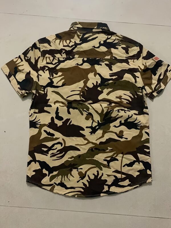 Men's Summer Camo Cotton Shirt - Casual Outdoor Short Sleeve with Chest Pocket, Vintage Style, Non-Stretch Fabric, Plaid Print, Regular Pattern, Military Uniform - Image 6