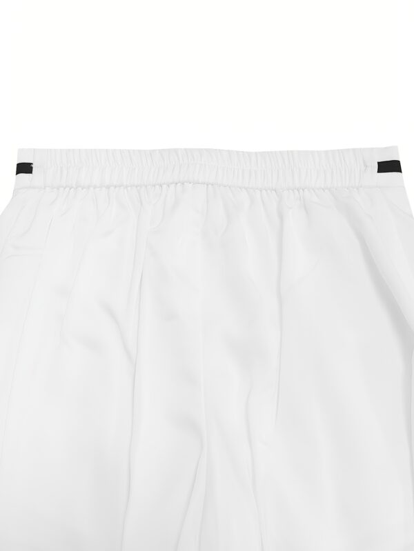 Elegant Women'S Sleeveless White Pantsuit with Contrast Details - Polyester, Spring/Summer Fashion, Half Placket Top, Wide Leg Pants, Stylish Office Attire, Office Attire | Modern Casualwear | Polyester Fabric - Image 5